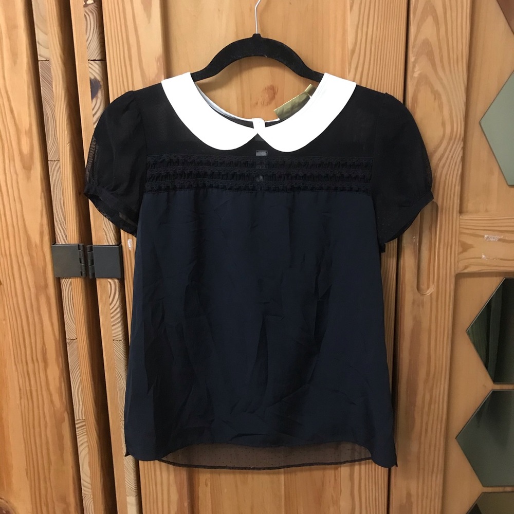 Princess Vera Wang black mesh blouse